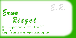 erno ritzel business card